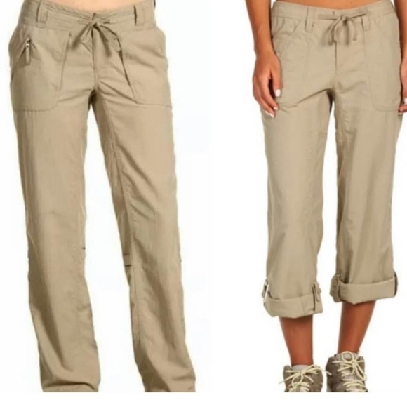 The North Face Women's Horizon Tempest Roll Up Pants in Tan Style #ARRD Size 2 - Picture 1 of 13
